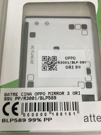 Jual Batre Oppo Mirror 3 R3001 Blp589 Baterai Battery