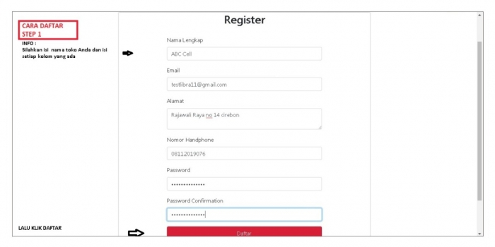 Cara daftar di Aplikasi belanja Sparepart hp