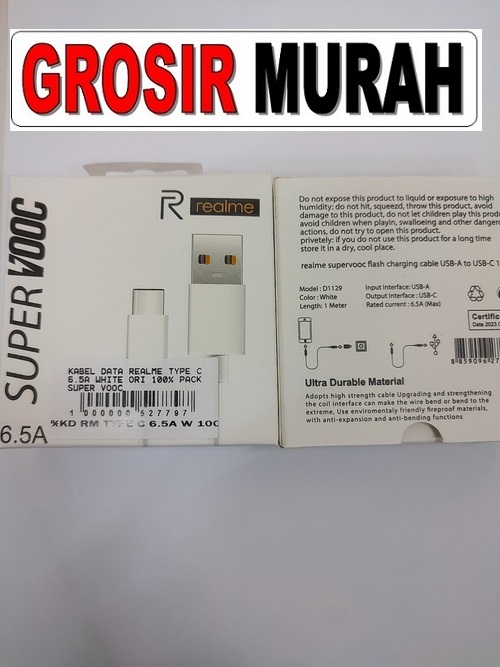 Realme Type C 6.5A Super Vooc Sparepart Hp Type C Cable Charge Fast Charging Usb Super Vooc Spare Part Hp Grosir