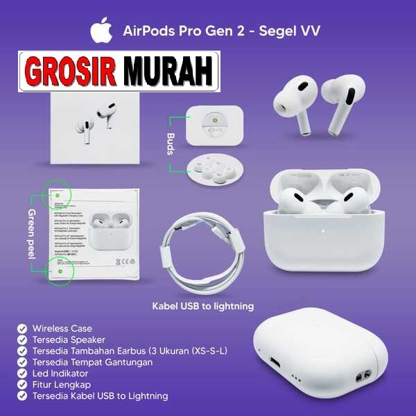 Airpods Pro Gen 2 VV Headset bluetooth audio speaker Earphone Spare Part Grosir Sparepart Hp