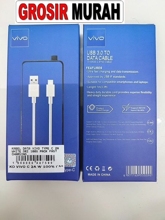 Vivo 2A Fast Charging Type C Cable Charge Fast Charging Usb Super Vooc Spare Part Hp | Toko Grosir Sparepart Hp Jakarta