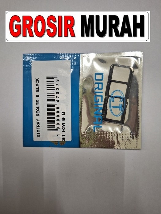 Realme 8 Black Sparepart Hp Sim Card Tray Simtray Sim Tray Holder Simlock Tempat Kartu Sim Spare Part Hp Grosir