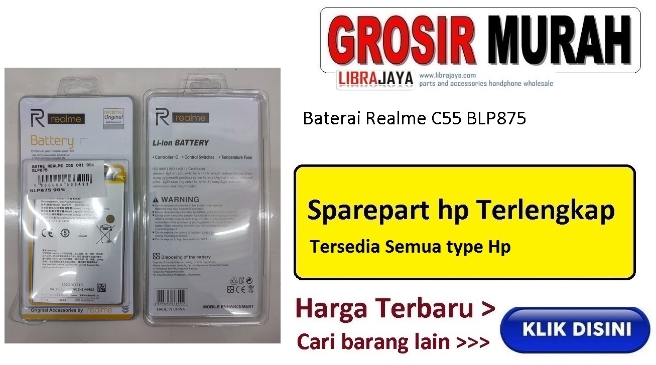 Jual Batre Realme C55 BLP875 Baterai Battery