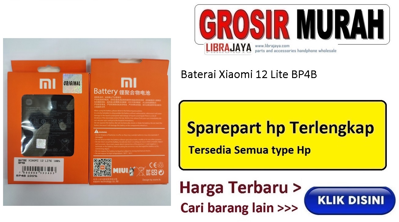 Jual Batre Xiaomi 12 Lite Bp4B Baterai Battery