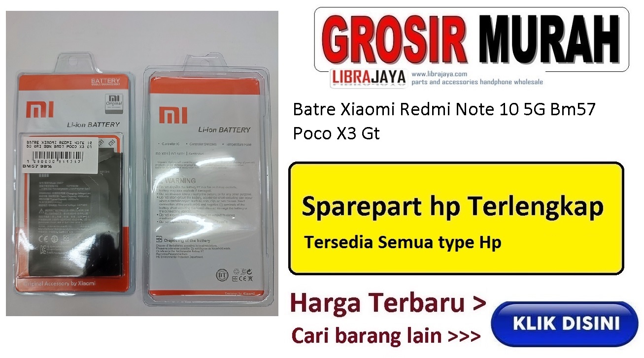 Jual Batre Xiaomi Redmi Note 10 5G Bm57 Poco X3 Gt Baterai Battery
