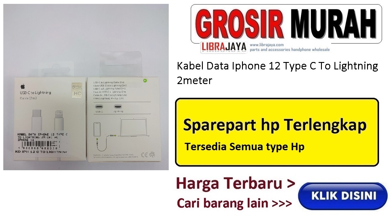 Kabel Data Iphone 12 Type C To Lightning 2meter