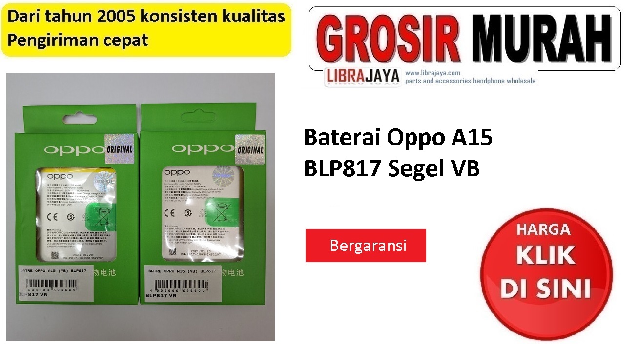 Baterai Oppo A15 BLP817 Segel VB