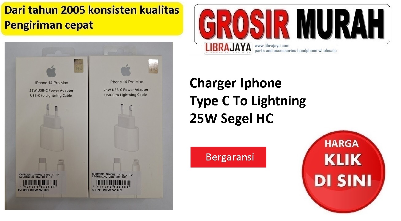 Jual Charger Iphone Type C To Lightning 25W HC casan tc usb cas
