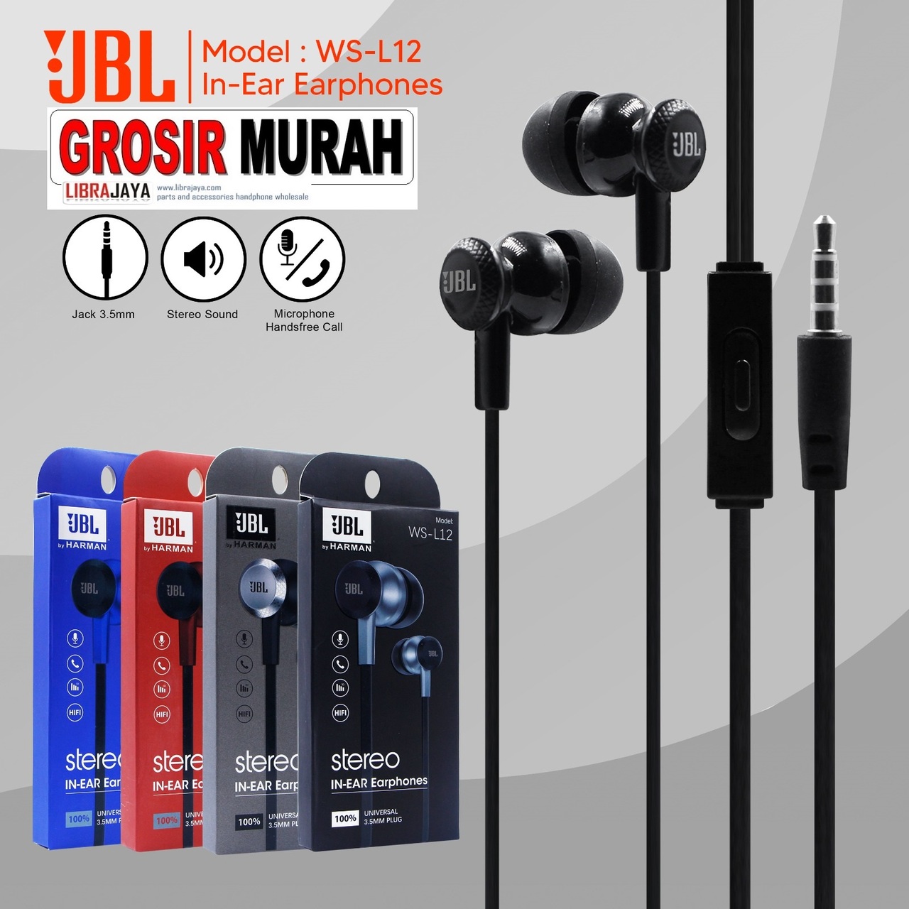 Jual Handsfree Ws-L12 Pack Headset Earphone Headphone