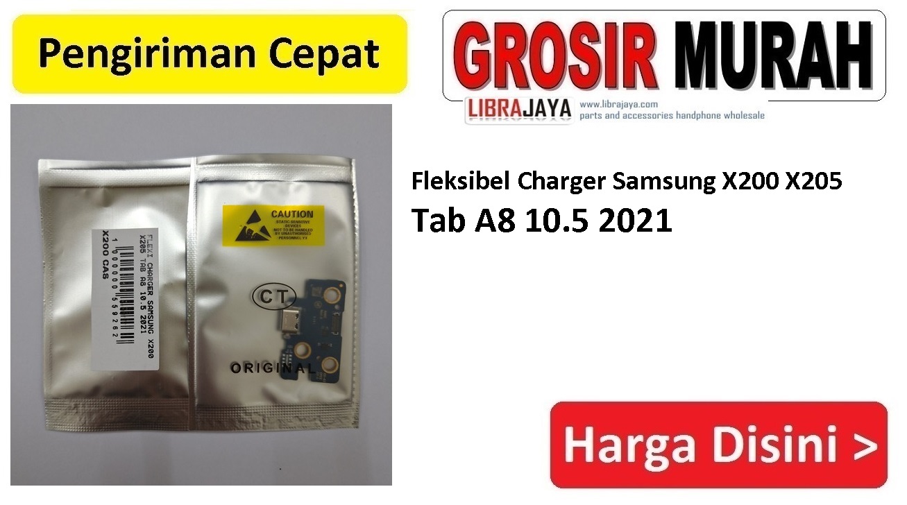 Jual Flexi Charger Samsung X200 X205 Tab A8 10.5 2021 Fleksibel Flexible Fleksi Flexibel Flex Con Tc Connector Pcb Konektor cas papan charging