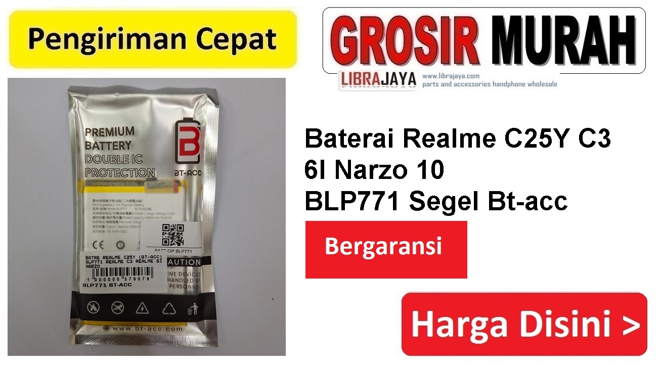 Baterai Realme C25Y C3 6I Narzo 10 BLP771 Segel Bt-acc