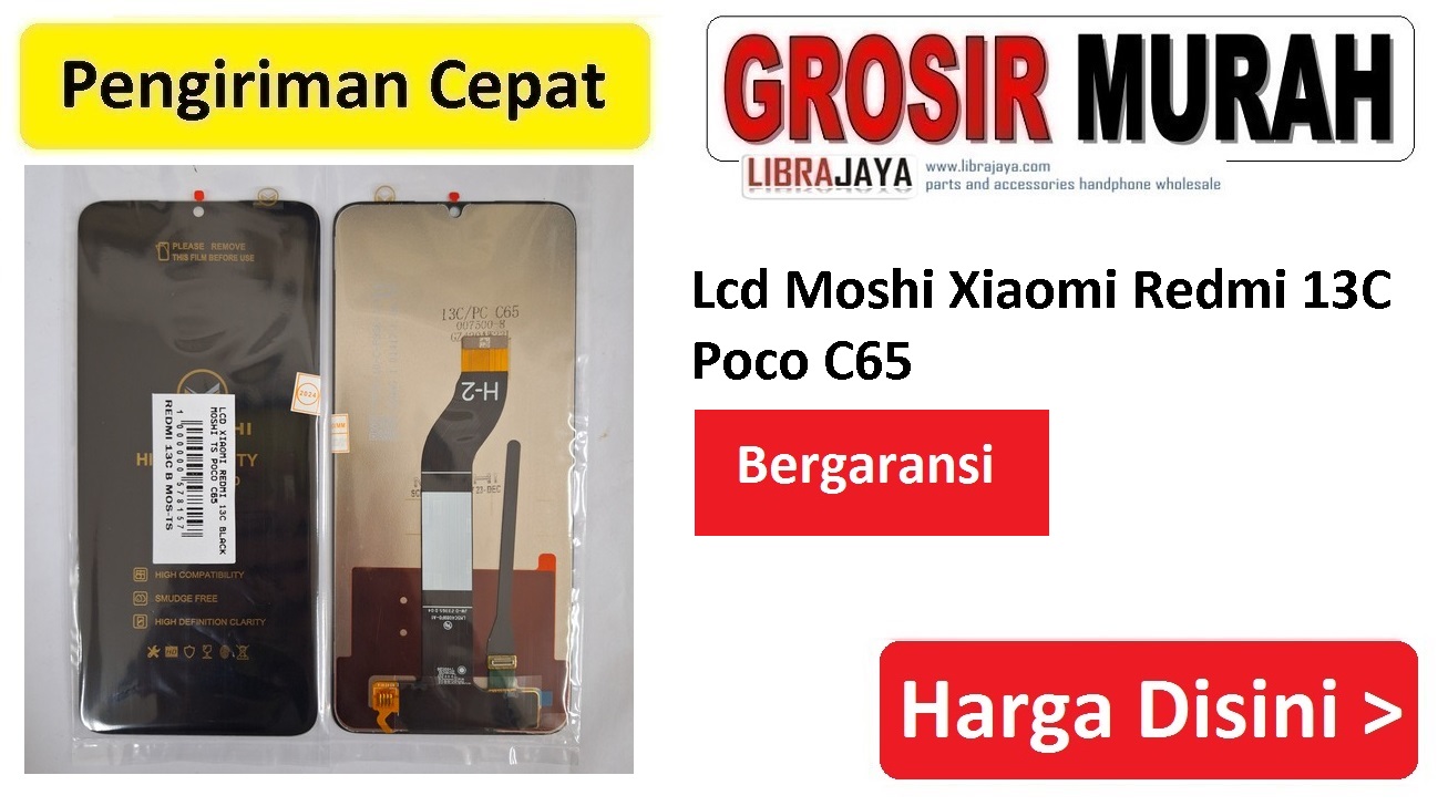 LCD Moshi untuk Xiaomi Redmi 13C, Poco C65, Poco M6 5G, layar sentuh fullset pengganti original