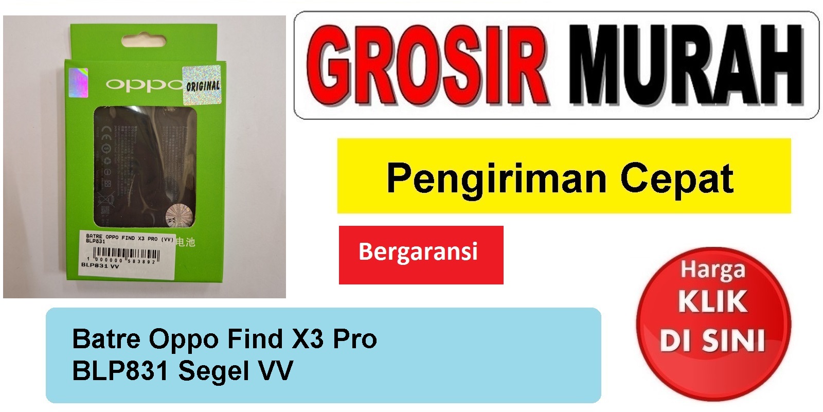 Jual Batre Oppo Find X3 Pro (Vv) Blp831 Baterai Battery
