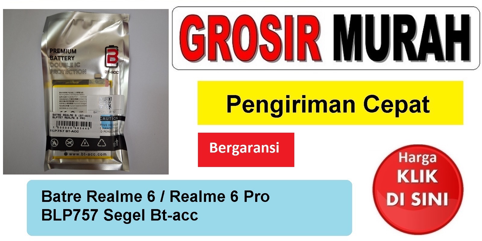 Jual Batre Realme 6 Realme 6 Pro Blp757 Bt-acc Baterai Battery
