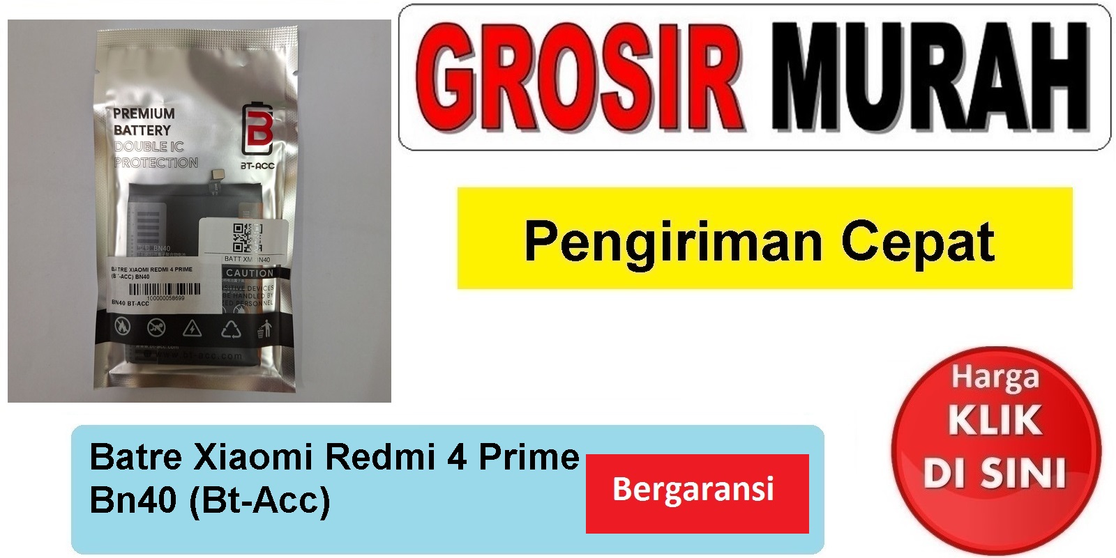 Jual Batre Xiaomi Redmi 4 Prime Bn40 Bt-Acc Baterai Battery
