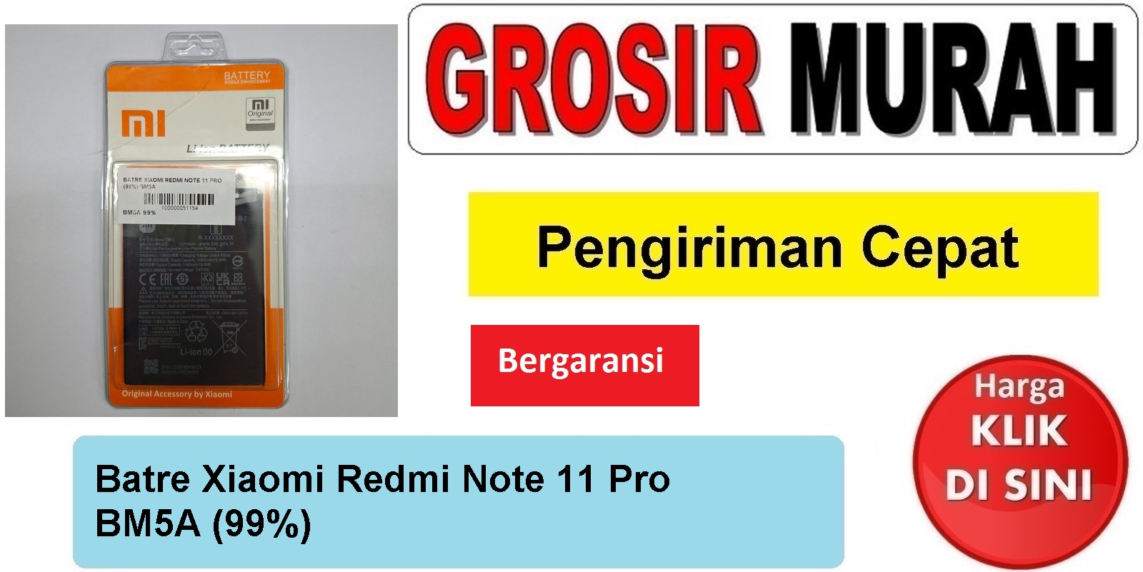 Jual Batre Xiaomi Redmi Note 11 Pro Bm5A (99%) Baterai Battery
