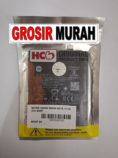 Jual Batre Xiaomi Redmi Note 13 5G BN5P Baterai Battery