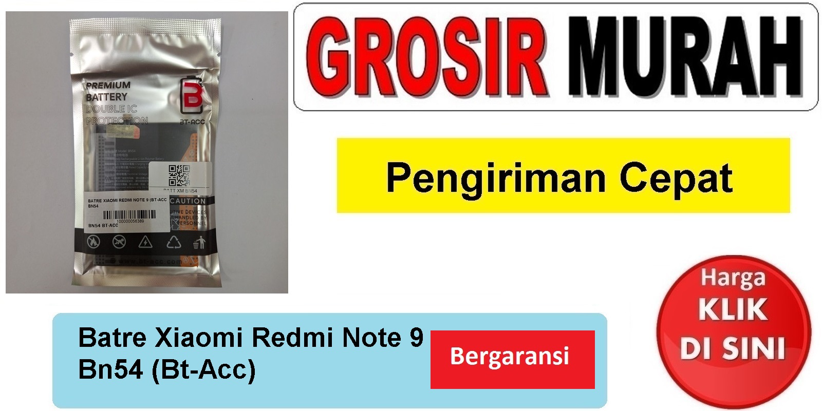 Jual Batre Xiaomi Redmi Note 9 Bn54 Bt-Acc Baterai Battery