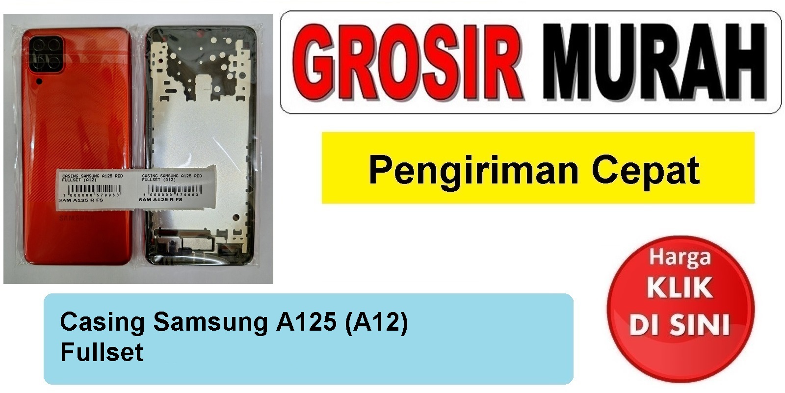 Jual Casing Samsung A125 Fullset A12 housing kesing