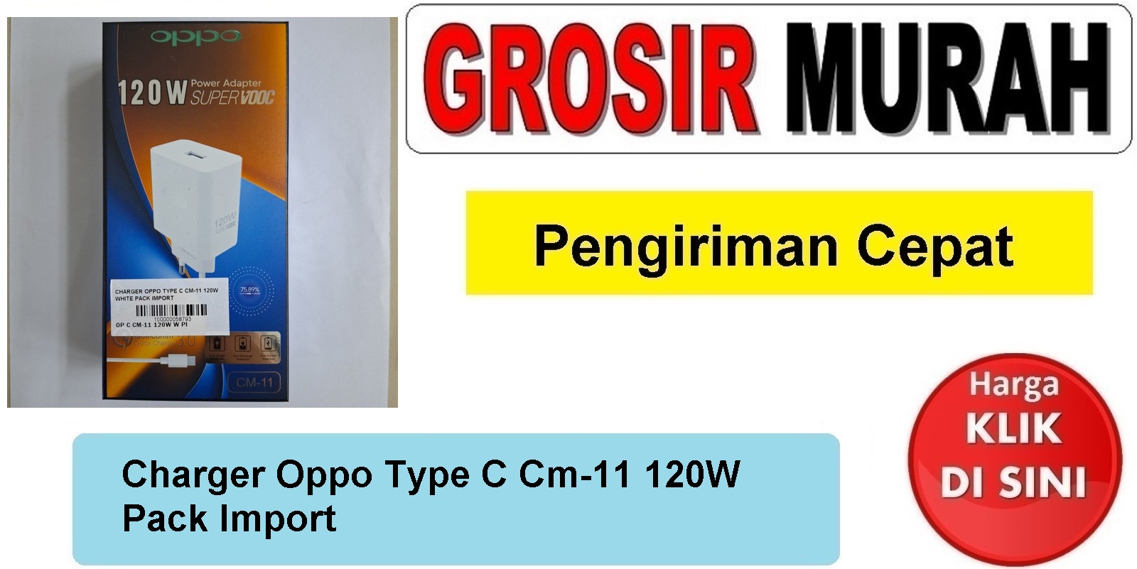 Jual Charger Oppo Type C Cm-11 120W Pack Import casan tc usb cas