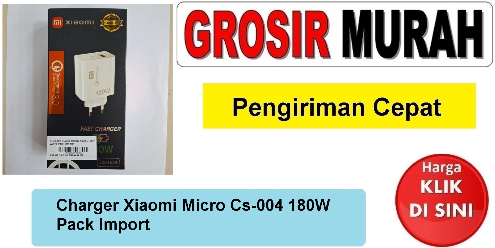Jual Charger Xiaomi Micro Cs-004 180W Pack Import