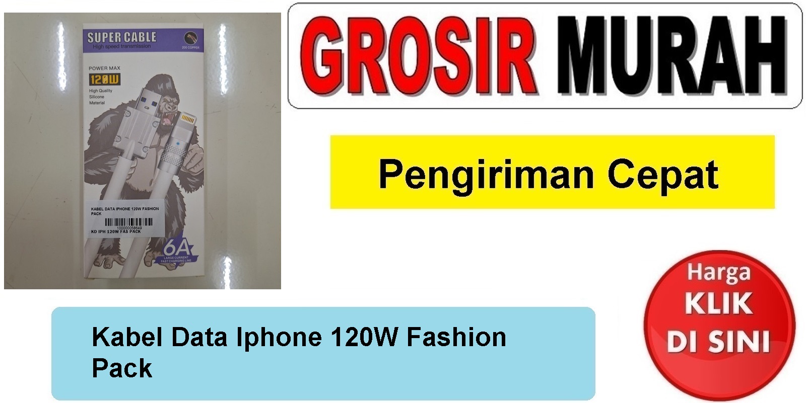 Jual Kabel Data Iphone 120W Fashion Pack