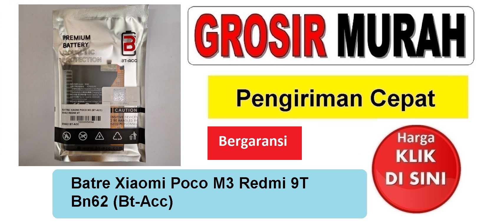 Jual Batre Xiaomi Poco M3 Redmi 9T Bn62 Bt-acc Baterai Battery