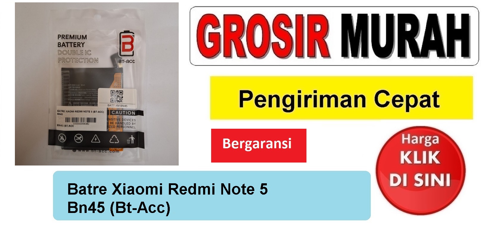 Jual Batre Xiaomi Redmi Note 5 Bn45 Bt-acc Baterai Battery