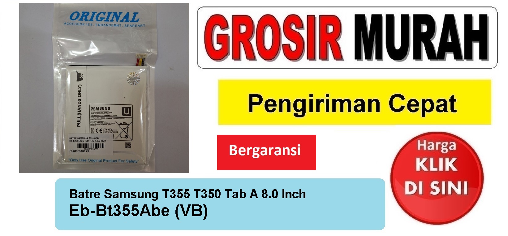 Jual Batre Samsung T355 T350 Tab A 8.0 Inch Eb-Bt355Abe Vb Baterai Battery