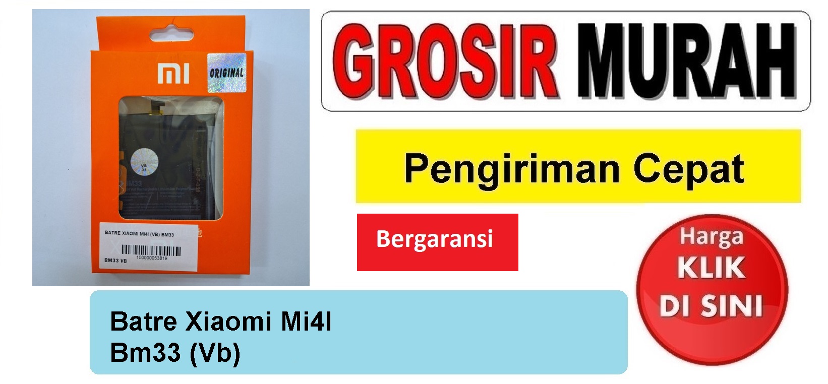 Jual Batre Xiaomi Mi4I Bm33 Vb Baterai Battery