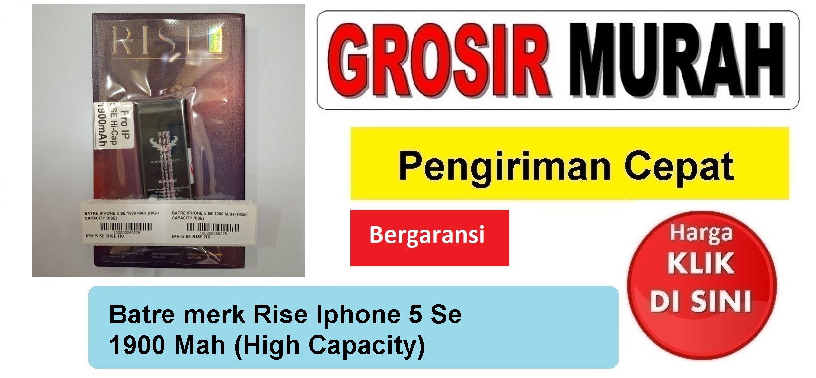 Jual Batre Iphone 5 Se High Capacity Rise Baterai Battery