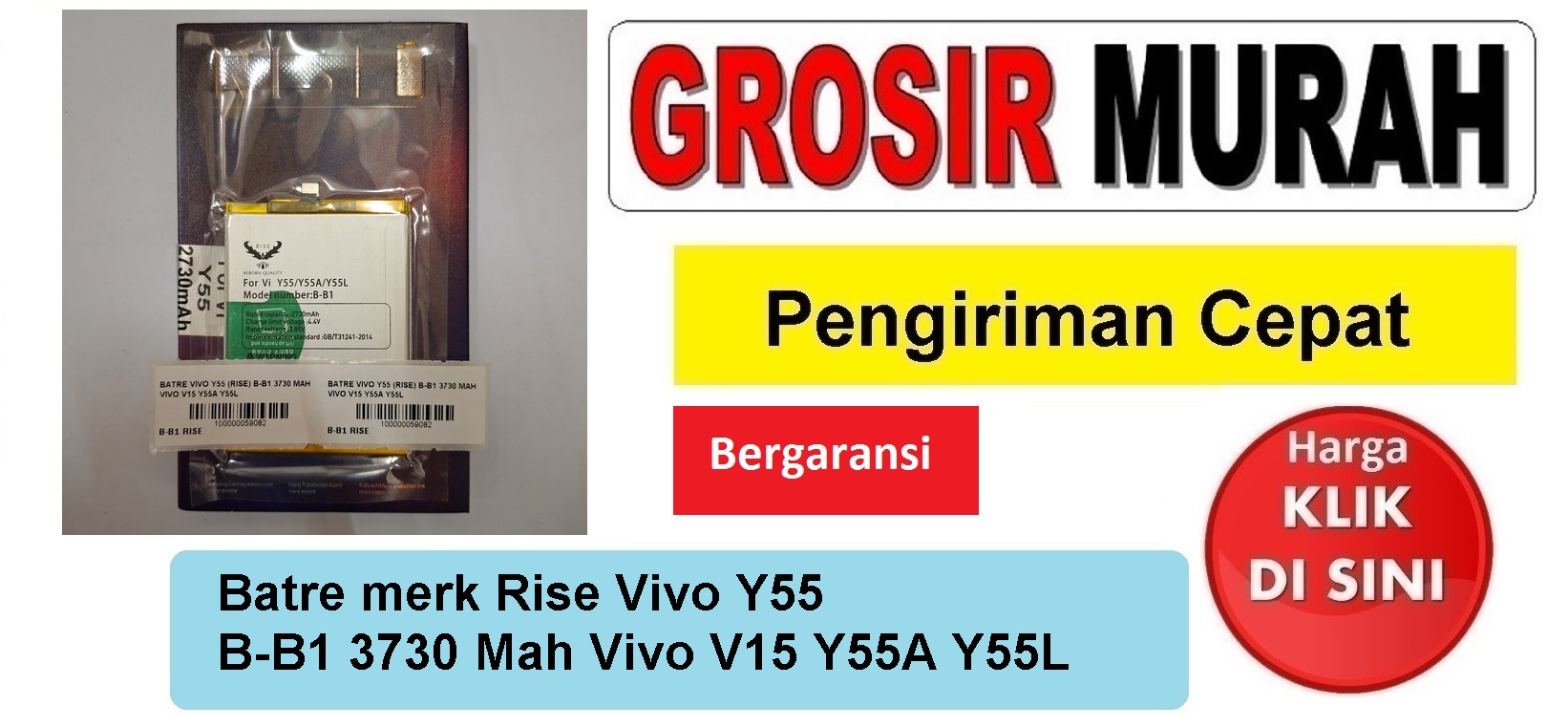 Jual Batre Vivo Y55 B-B1 Rise Baterai Battery