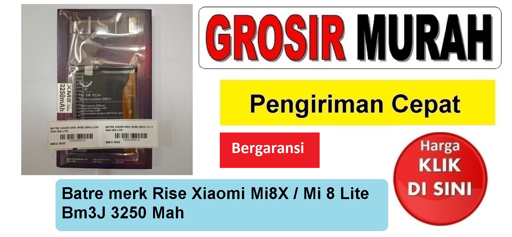 Jual Batre Xiaomi Mi8X Bm3J Rise Baterai Battery
