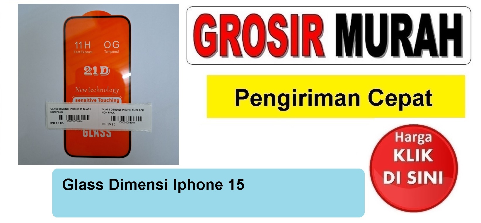 Jual Glass Dimensi Iphone 15 Anti Gores Full Screen Protector