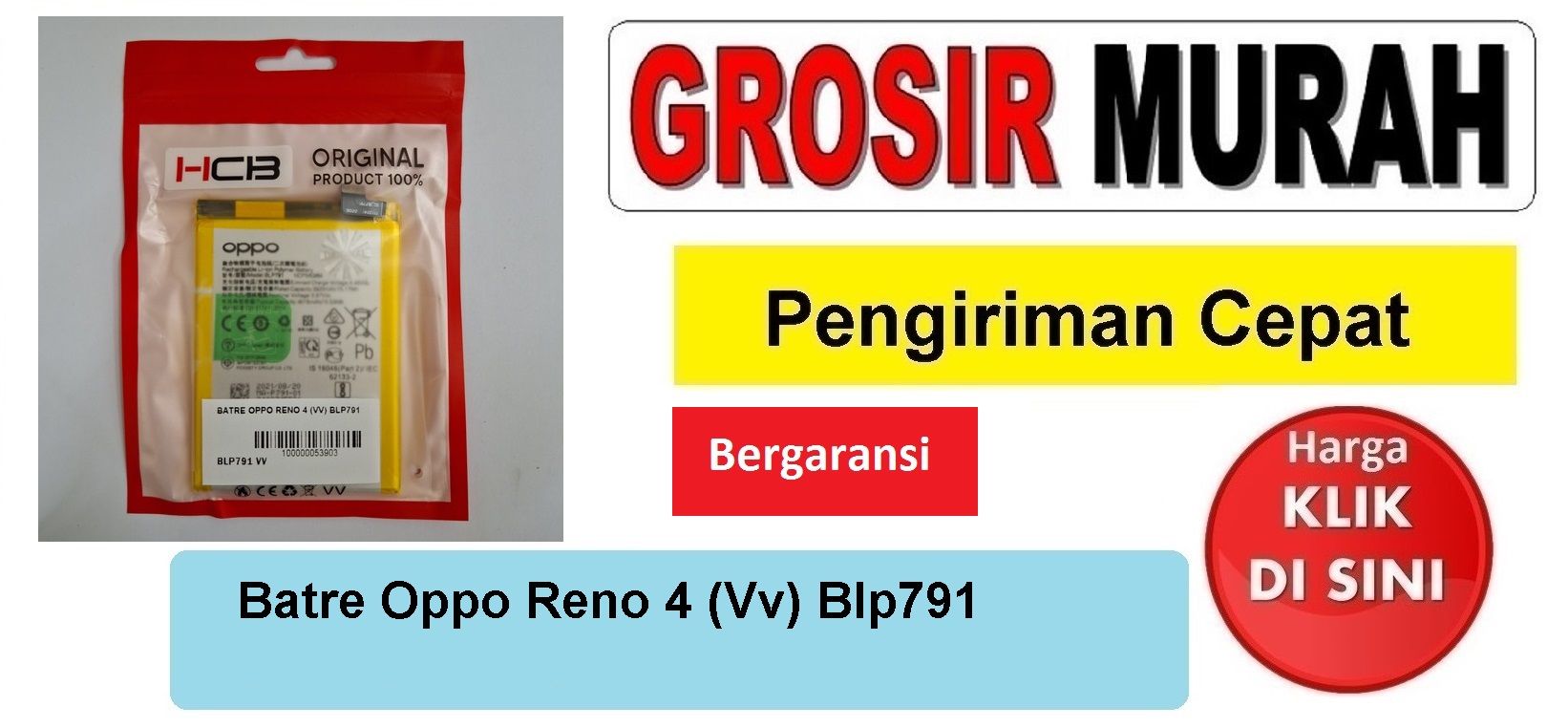 Jual Batre Oppo Reno 4 Blp791 Vv Baterai Battery