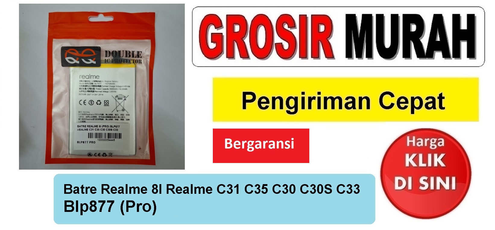 Jual Batre Realme 8I Blp877 (Pro) Baterai Battery