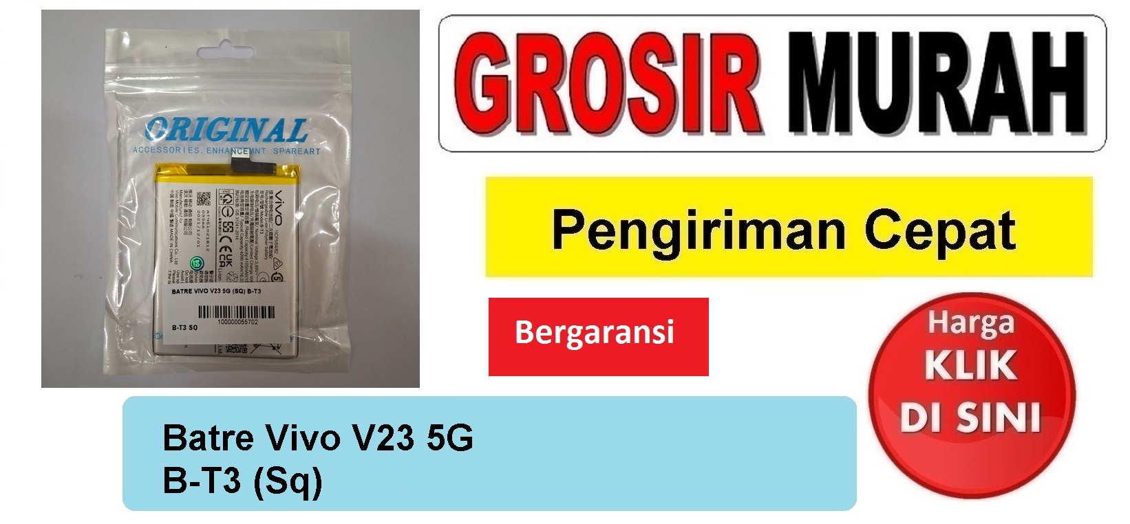 Jual Batre Vivo V23 5G B-T3 Sq Baterai Battery