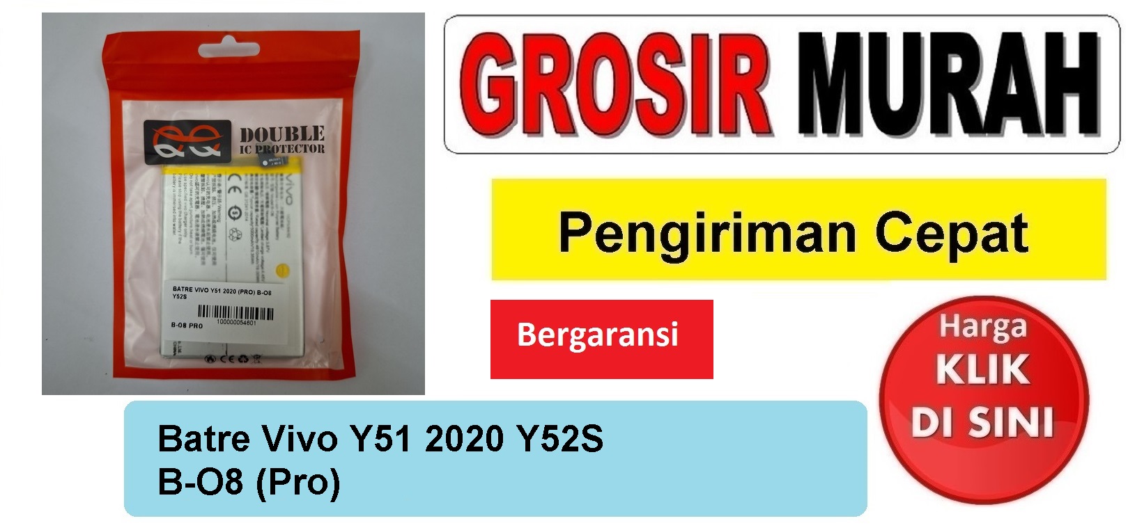 Jual Batre Vivo Y51 2020 Y52S B-O8 (Pro) Baterai Battery