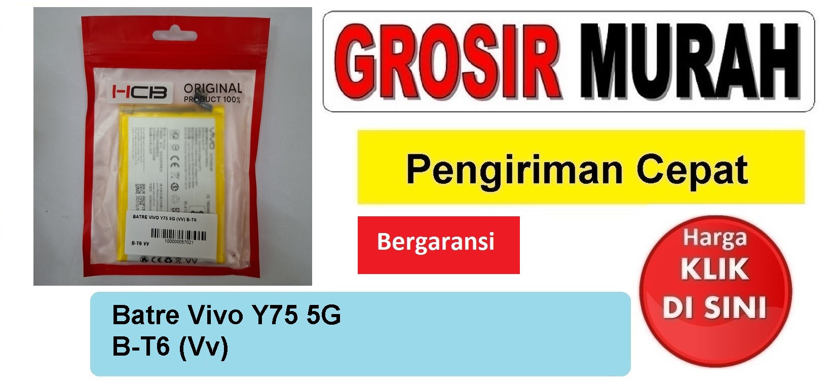 Jual Batre Vivo Y75 5G B-T6 Vv Baterai Battery