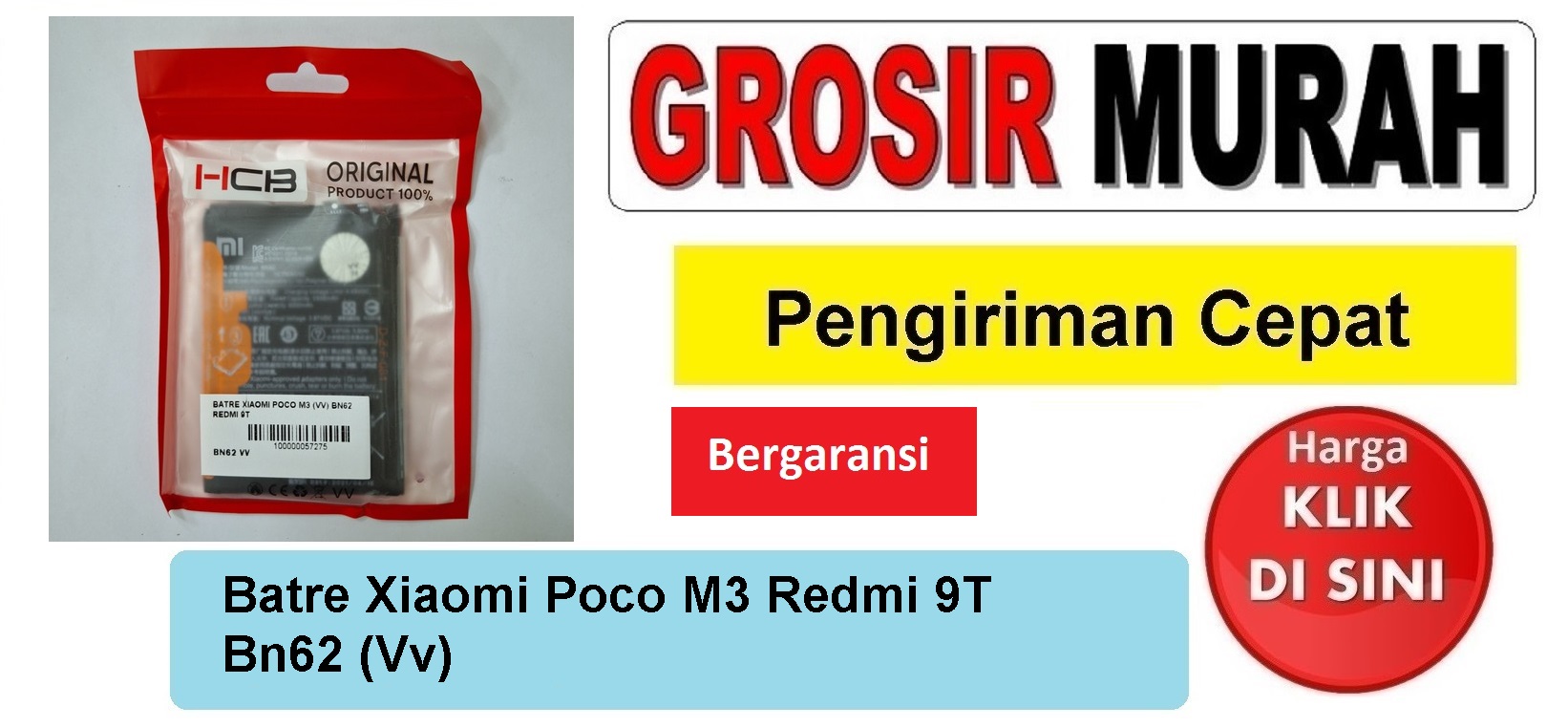 Jual Batre Xiaomi Poco M3 Redmi 9T Bn62 Vv Baterai Battery