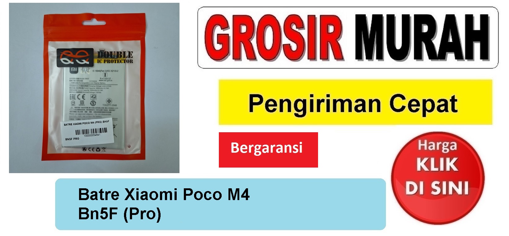 Jual Batre Xiaomi Poco M4 Bn5F (Pro) Baterai Battery