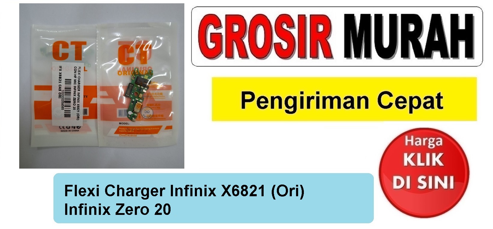Jual Flexi Charger Infinix X6821 Zero 20 Ori Fleksibel Flexible Fleksi Flexibel Flex Con Tc Connector Pcb Konektor cas papan charging