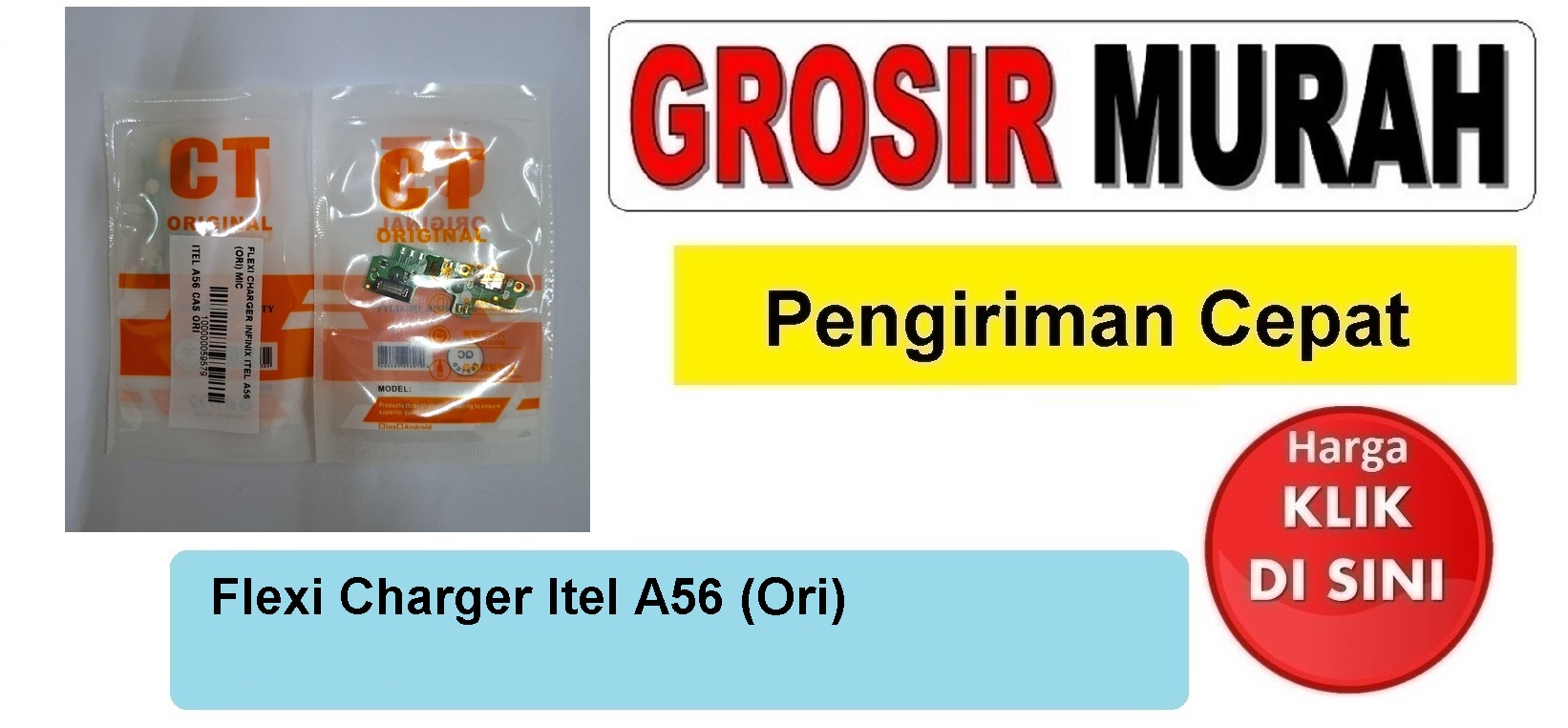 Flexi Charger Itel A56 (Ori) Mic Fleksibel Flexible Fleksi Flexibel Flex Con Tc Connector Pcb Konektor cas papan board charging