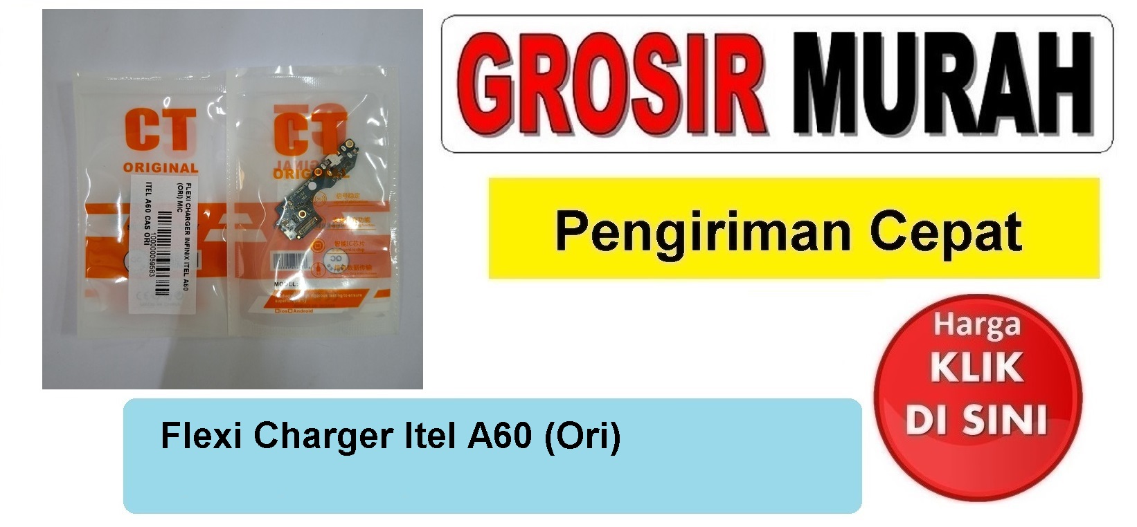 Flexi Charger Itel A60 (Ori) Mic Fleksibel Flexible Fleksi Flexibel Flex Con Tc Connector Pcb Konektor cas papan board charging