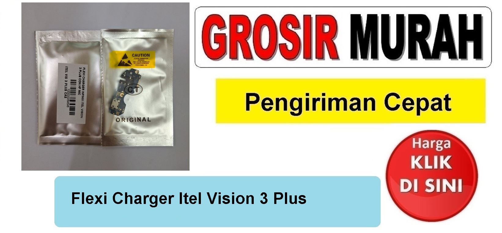 Jual Flexi Charger Itel Vision 3 Plus Fleksibel Flexible Fleksi Flexibel Flex Con Tc Connector Pcb Konektor cas papan charging