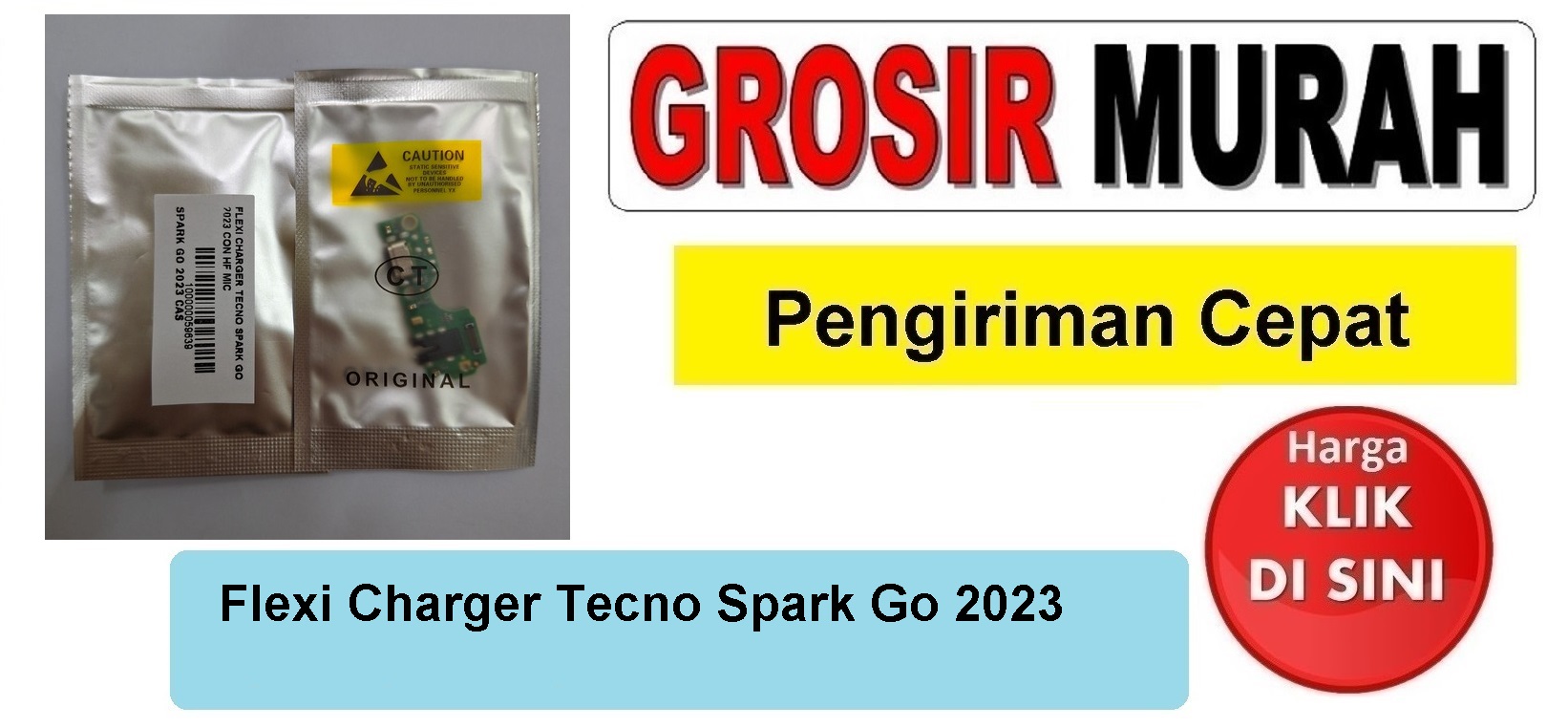 Jual Flexi Charger Tecno Spark Go 2023 Fleksibel Flexible Fleksi Flexibel Flex Con Tc Connector Pcb Konektor cas papan charging