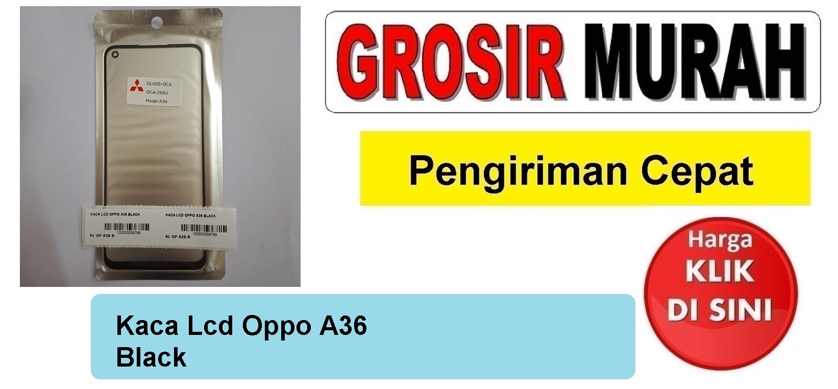 Jual Kaca Lcd Oppo A36 Black