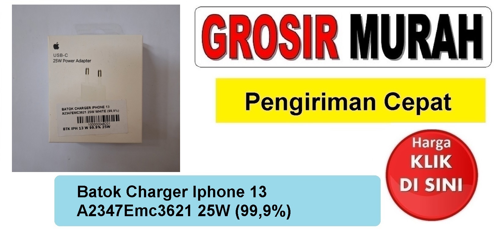 Jual Batok Charger Iphone 13 25W (99,9%) casan tc usb cas
