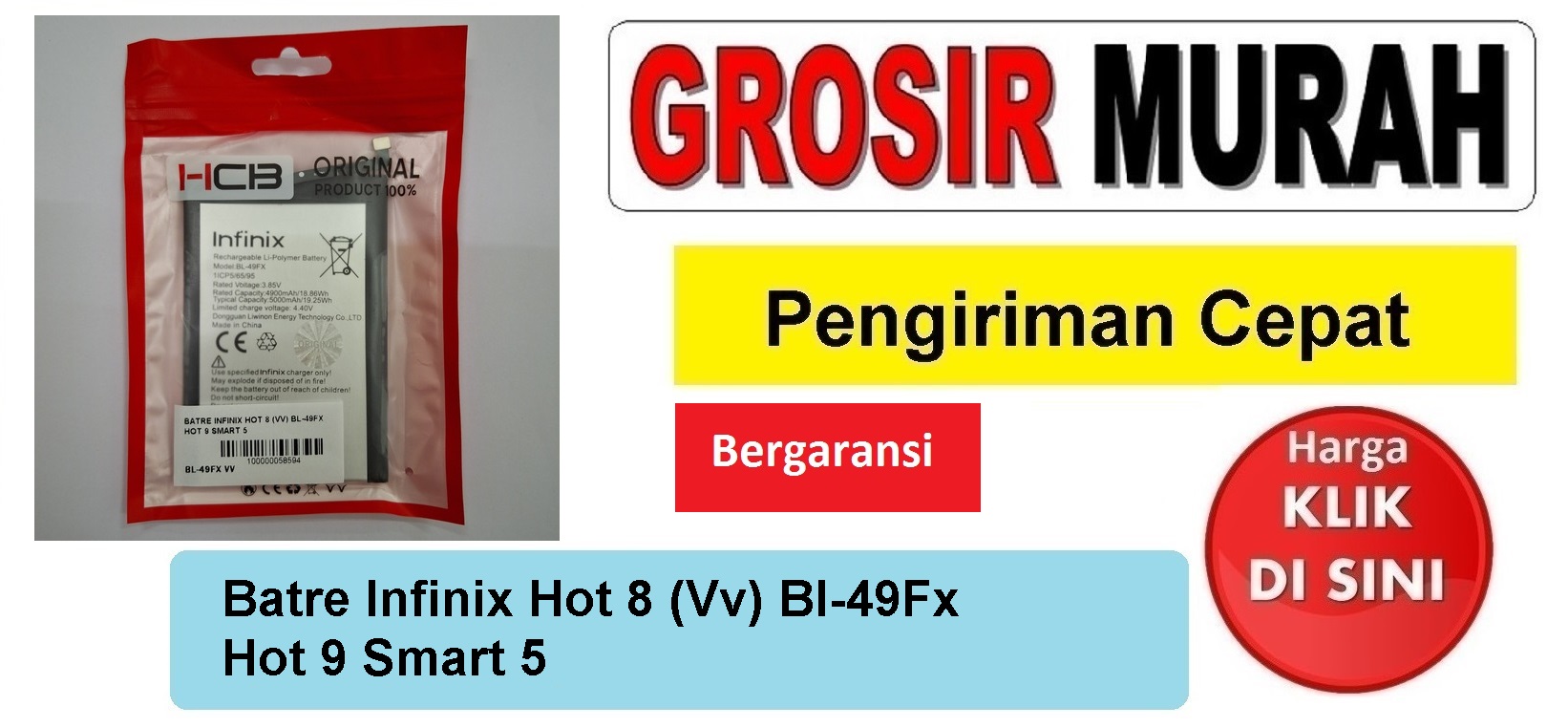 Jual Batre Infinix Hot 8 Hot 9 Smart 5 Bl-49Fx Vv Baterai Battery