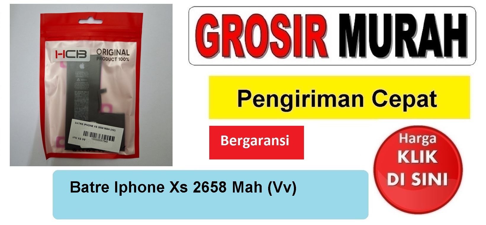 Jual Batre Iphone Xs 2658 Mah (Vv) Baterai Battery